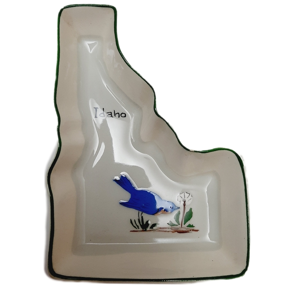 🍒 Annie Laura Vintage IDAHO Glazed Ceramic Hand Painted Trinket Dish Plate